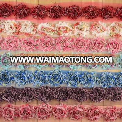 Fashion 2.5" Chiffon Leopard Print Shabby Trim Chic Shabby Flower Trim Free Shipping Cost by Express