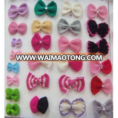 handmade bowknot flower decorative handmade flowers for dressesfor dress& hair accessories knitting bowknot flower