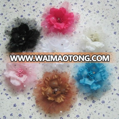 2013 hot chiffon flowers, decorative handmade flowers for dresses,shabby chiffon flowers wholesale,